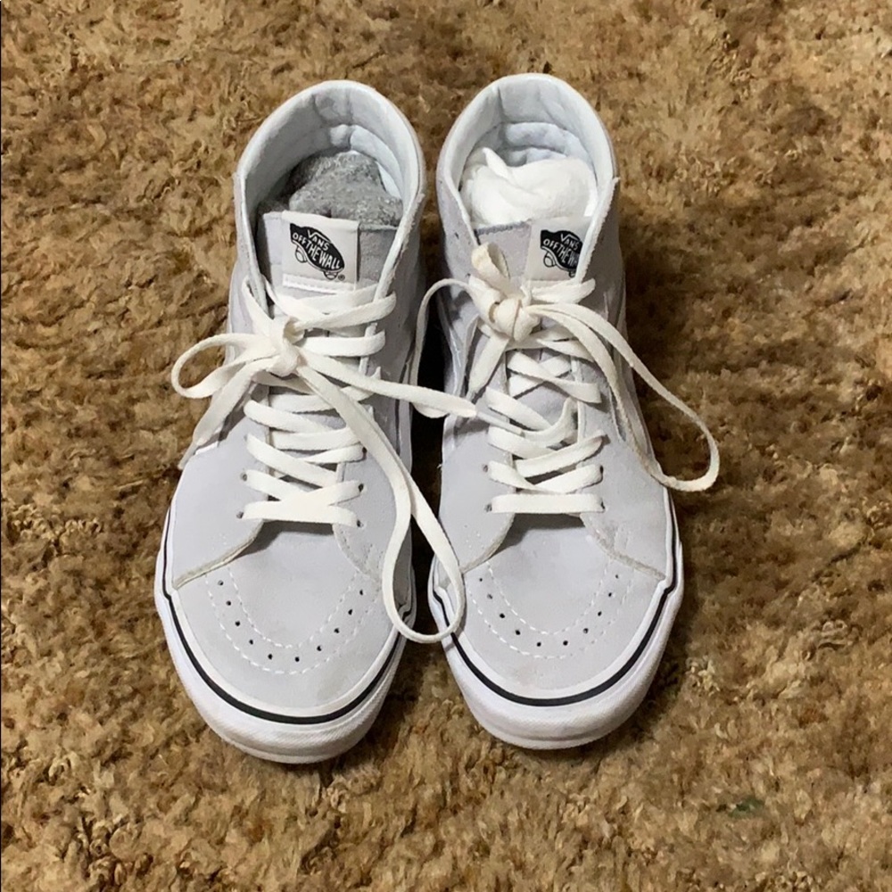 Grey high top Vans sneakers